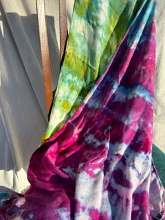 Yellow, green, purple and peacock blue scarf (#2)