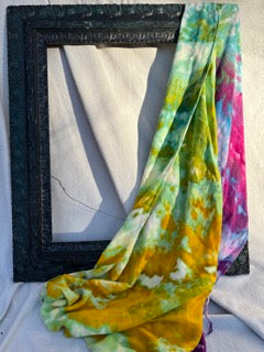 Yellow, green, purple and peacock blue scarf (#2)