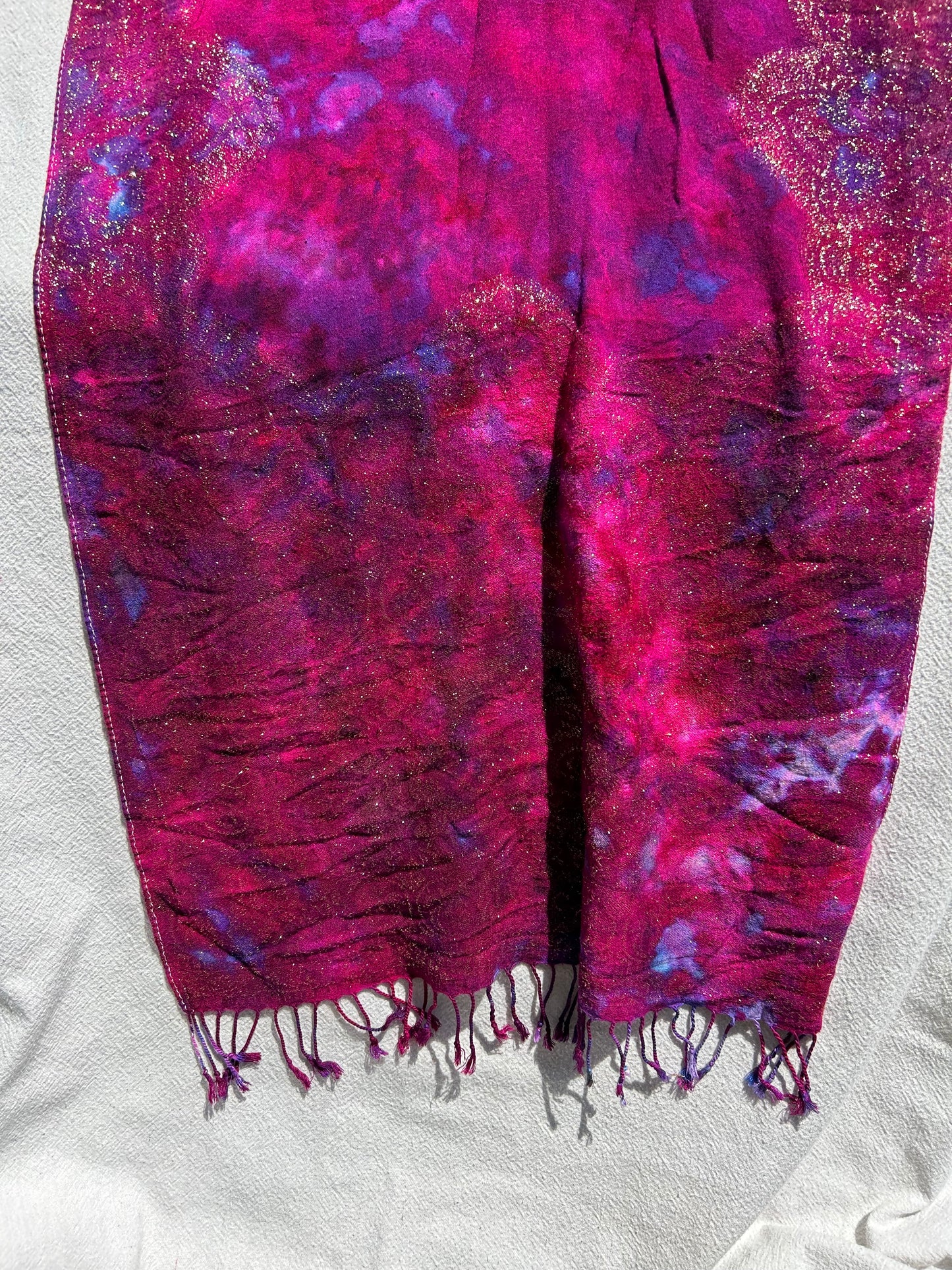 Purple and magenta scarf with gold border(#4)