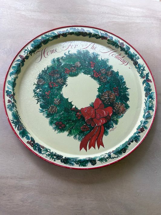 Vintage Tray- home for the holidays
