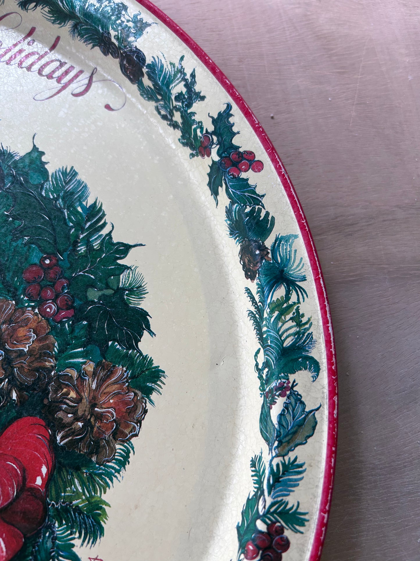 Vintage Tray- home for the holidays