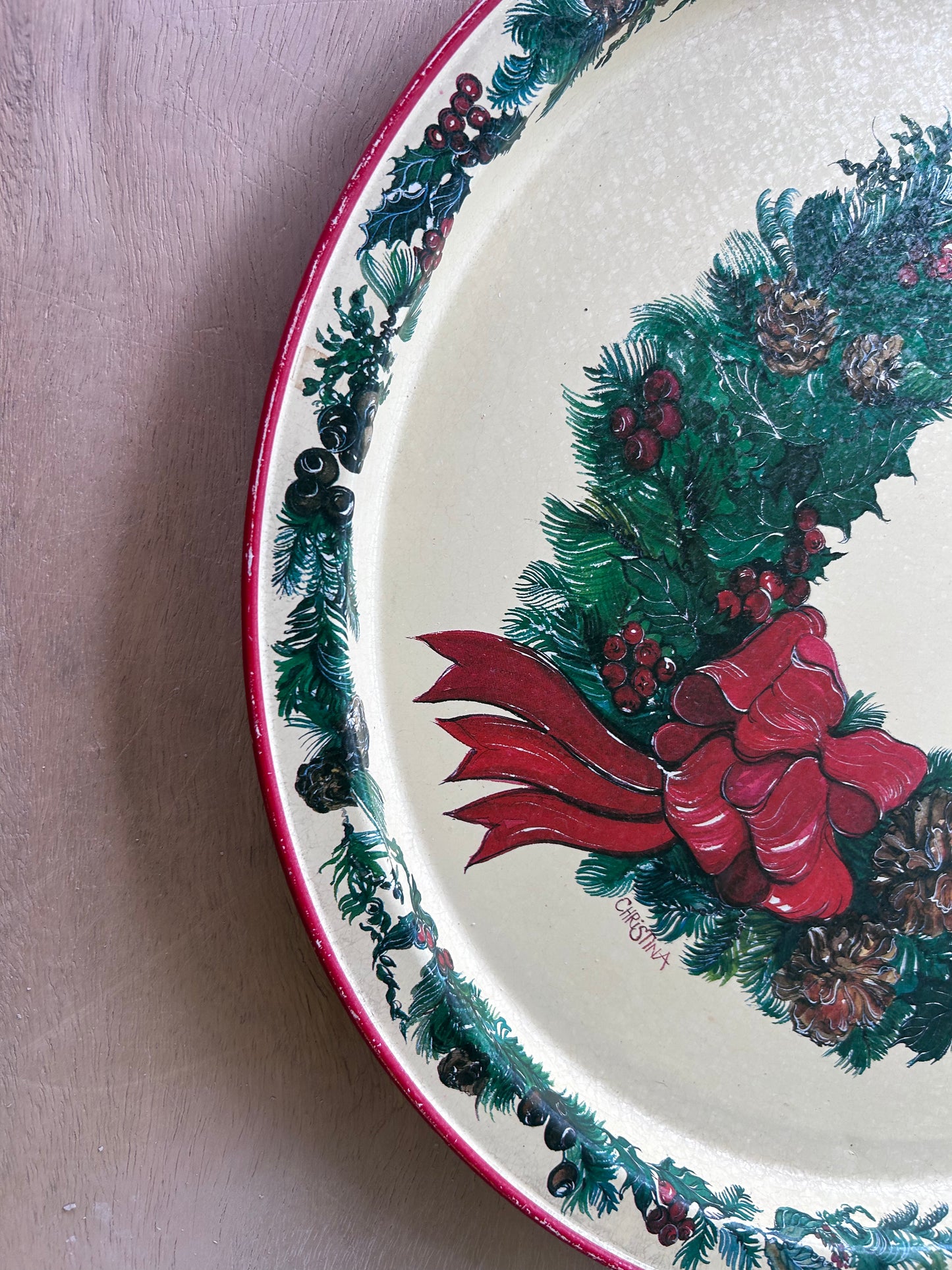 Vintage Tray- home for the holidays