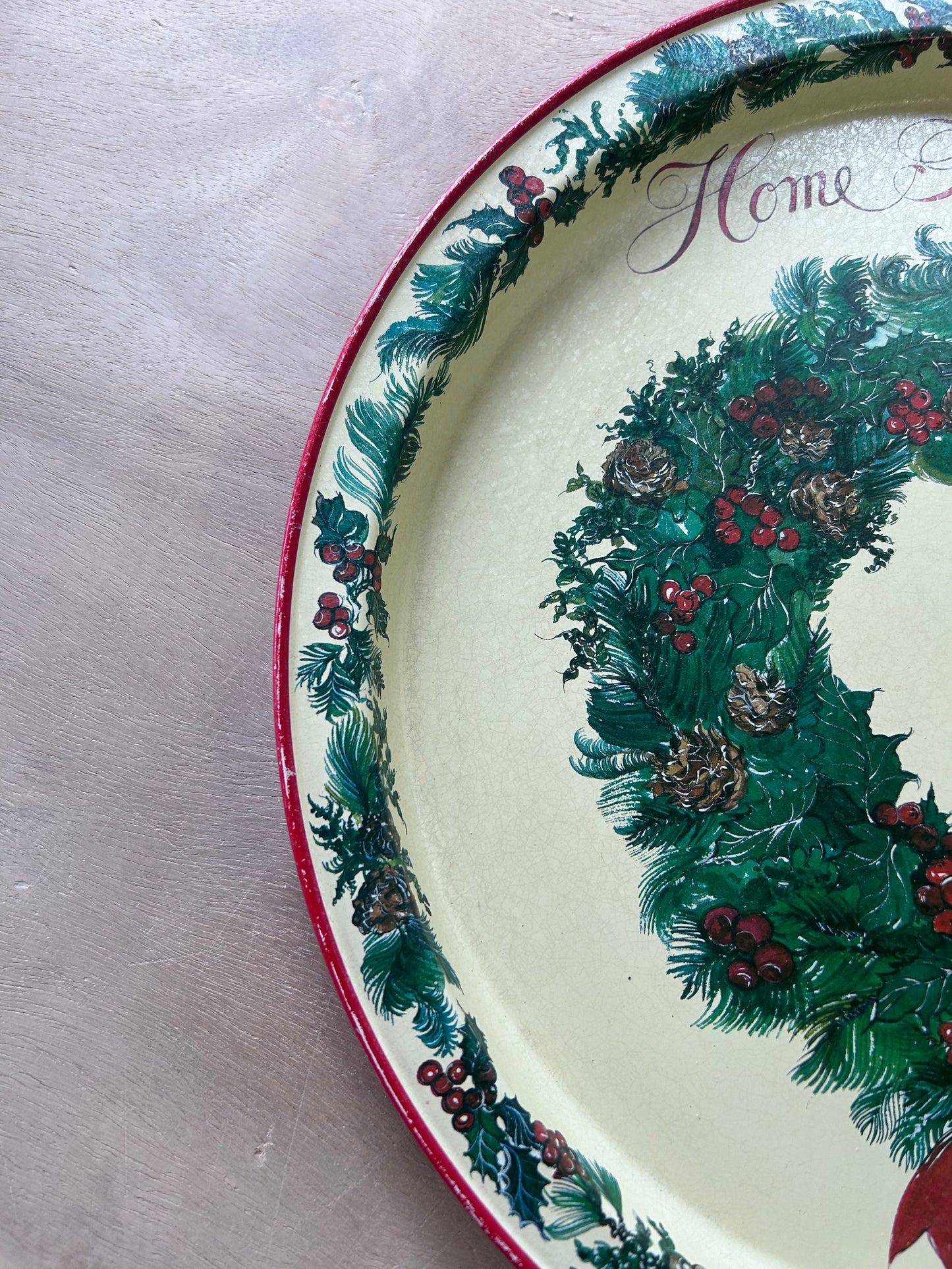 Vintage Tray- home for the holidays